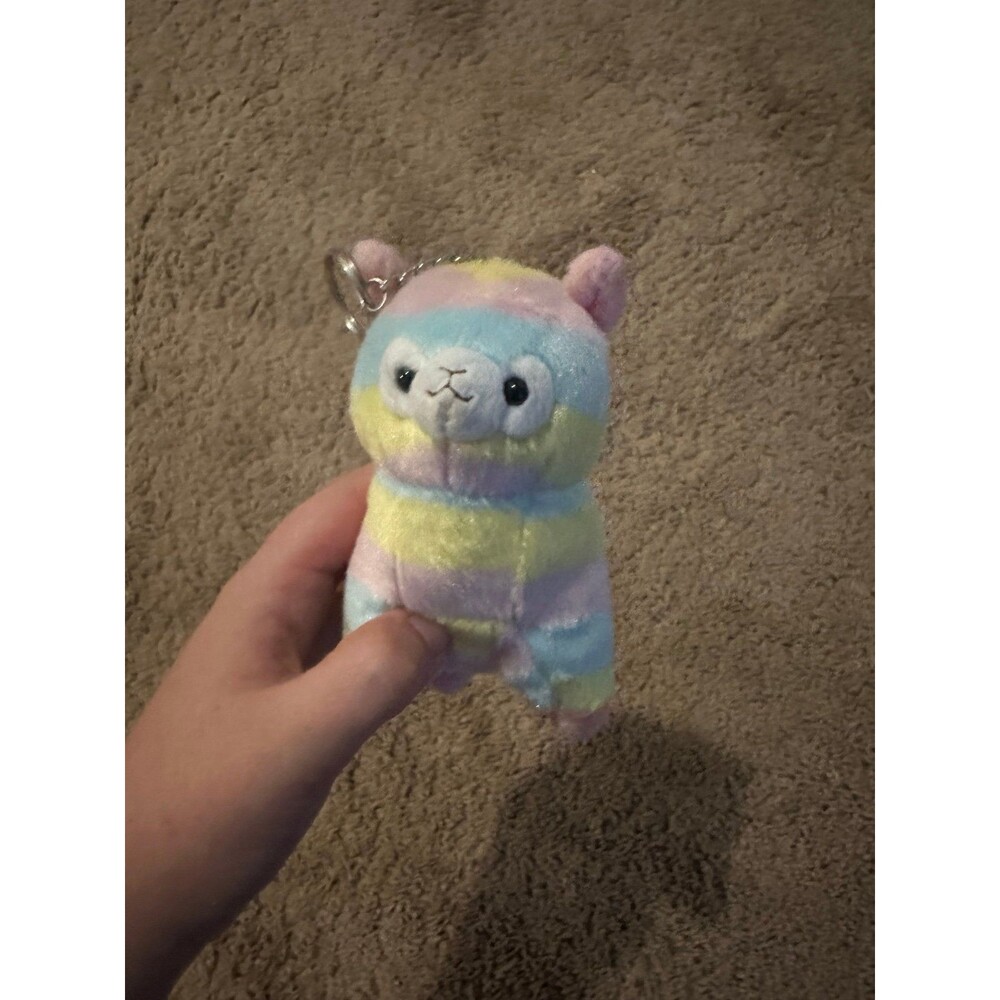 Cute Rainbow Alpaca Keychain
